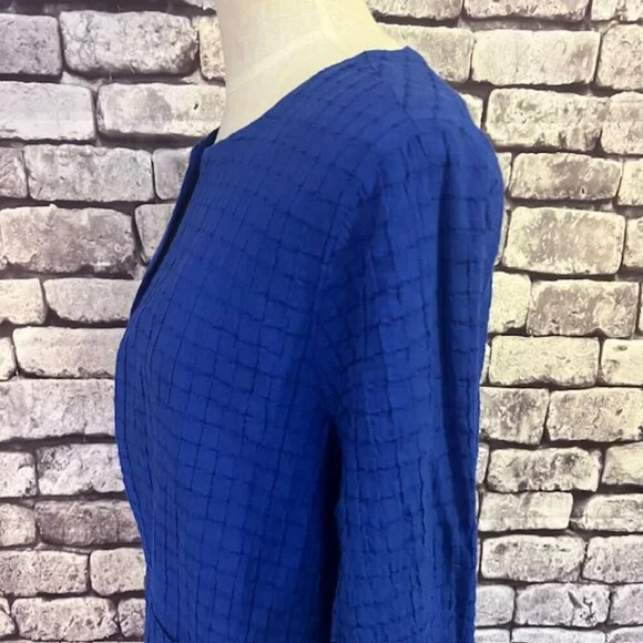 Chico's Blue No Close 3/4 Sleeve Fully Lined Jacket Size M - Picture 5 of 9